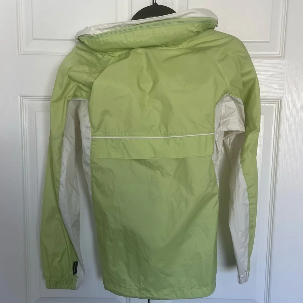 Light Green and Beige Columbia Packable Full Zip Windbreaker Jacket Size S